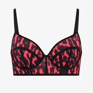 Savage X Fenty Pink and Black Leopard Print Bra